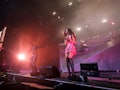 INDIO, CALIFORNIA - APRIL 22: Zendaya (R) performs with Labrinth at the Mojave Tent during the 2023 ...