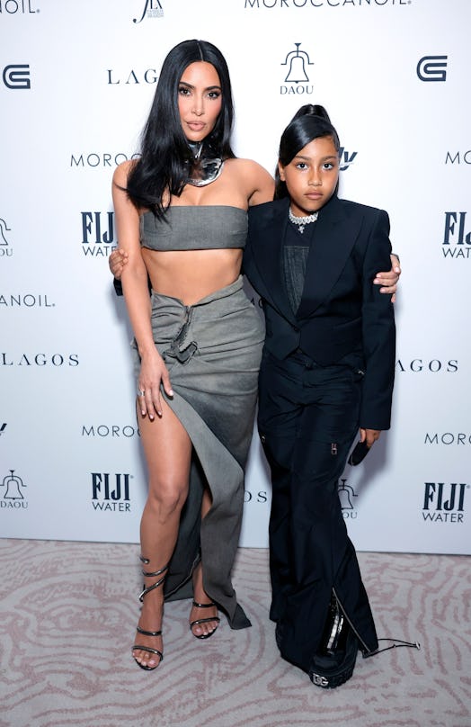 Kim Kardashian and North West's red carpet style. 