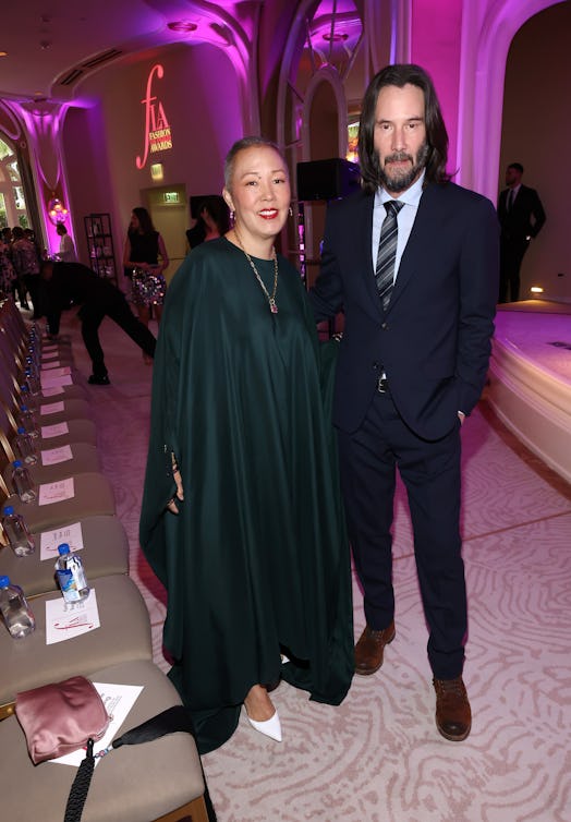 BEVERLY HILLS, CALIFORNIA - APRIL 23: (L-R) Jeanne Yang and Keanu Reeves with FIJI Water at the 7th ...