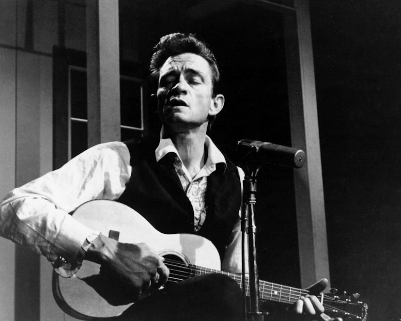 American rock and country singer-songwriter Johnny Cash, who has inspired many music baby names, per...