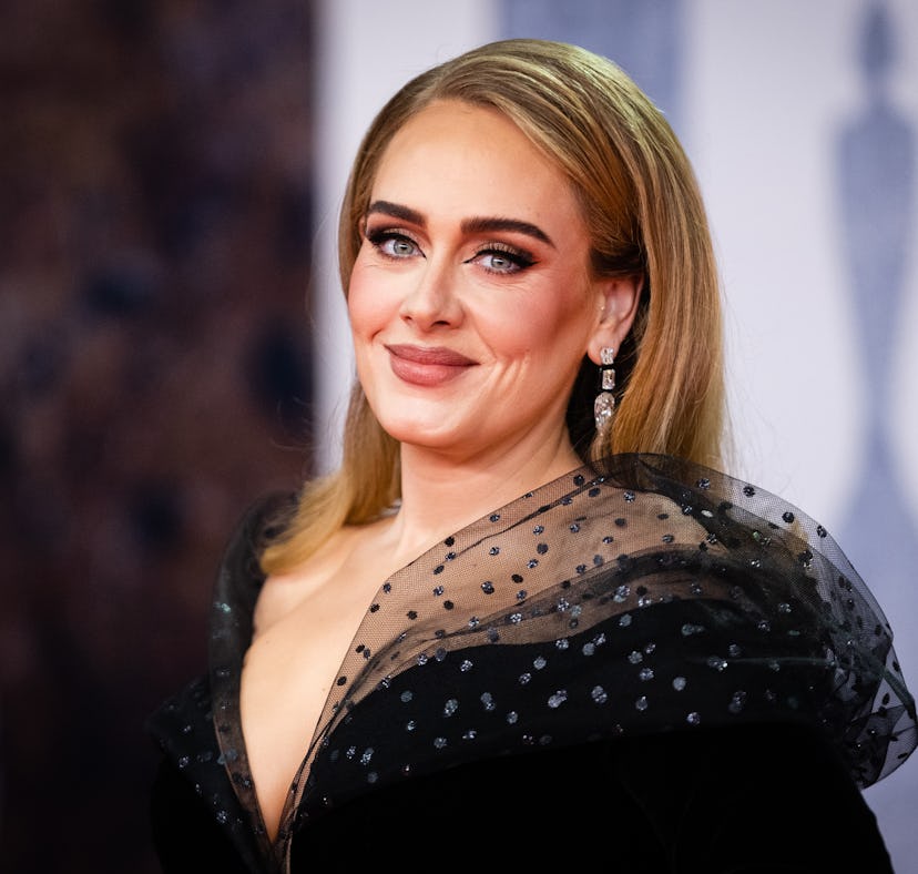 LONDON, ENGLAND - FEBRUARY 08: Adele attends The BRIT Awards 2022 at The O2 Arena on February 08, 20...