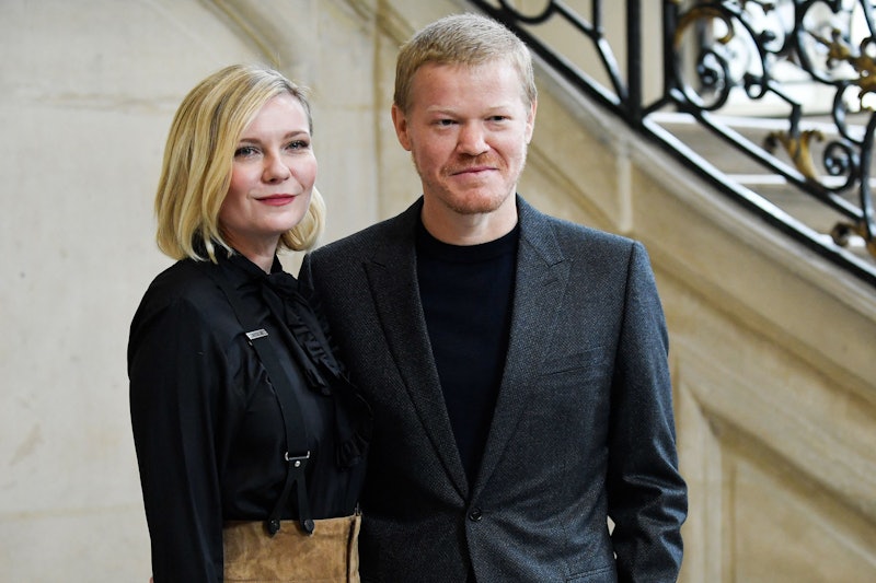 US actress Kirsten Dunst (L) and her husband US actor Jesse Plemons pose during the Christian Dior p...