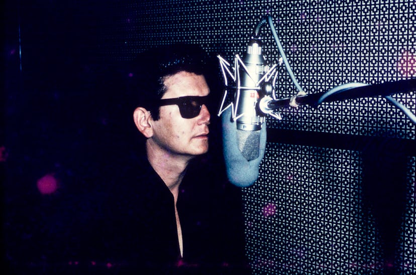Music baby names inspiration Roy Orbison in recording studio.