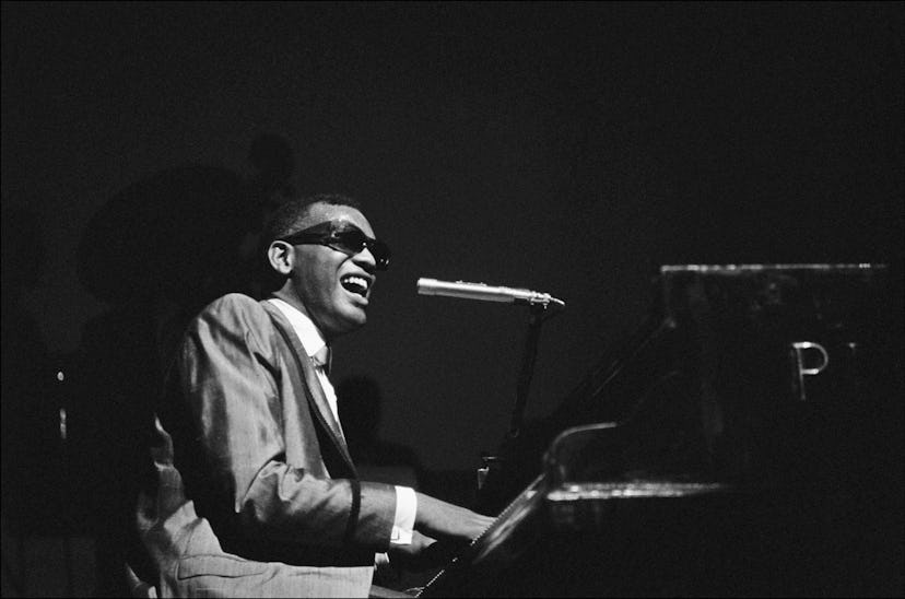Music baby names inspiration, American singer, songwriter and pianist, Ray Charles performing at the...