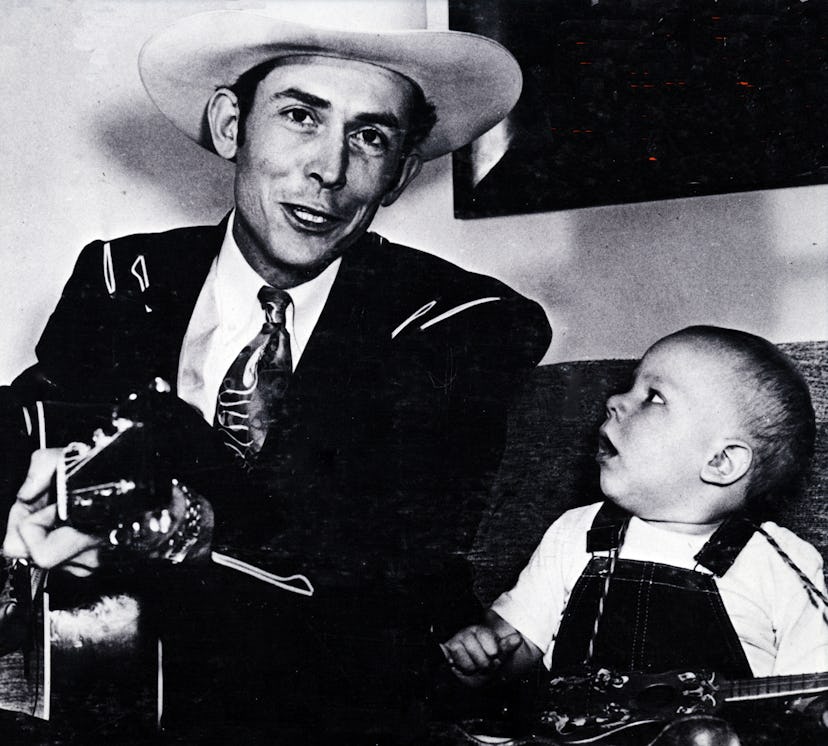 Music baby names inspiration Hank Williams with son Hank Williams jr