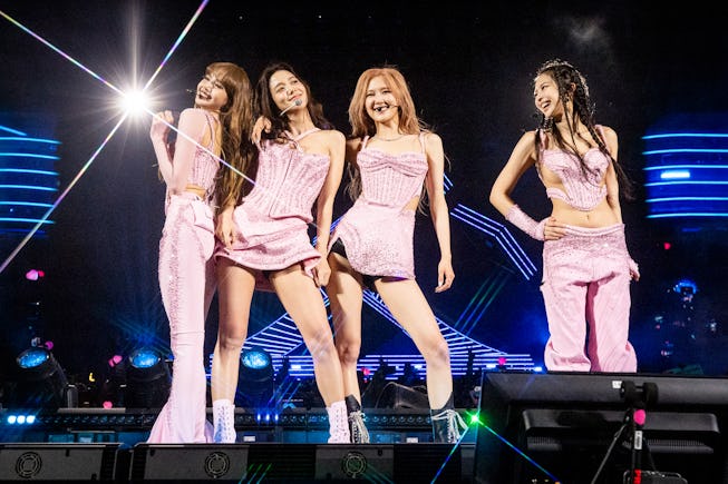 INDIO, CALIFORNIA - APRIL 22: (L-R) Lisa, Jisoo, Rosé and Jennie of BLACKPINK perform onstage at the...