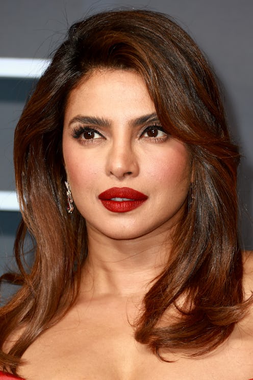 Priyanka Chopra bright red lipstick at 'Citadel' global premiere in London