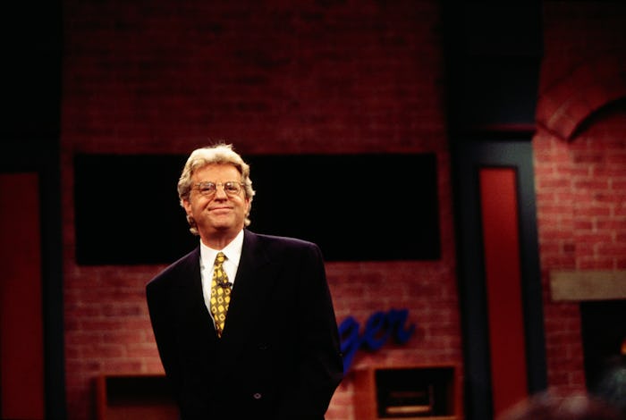 Talk show host Jerry Springer stands on the set of his TV program The Jerry Springer Show. The show ...