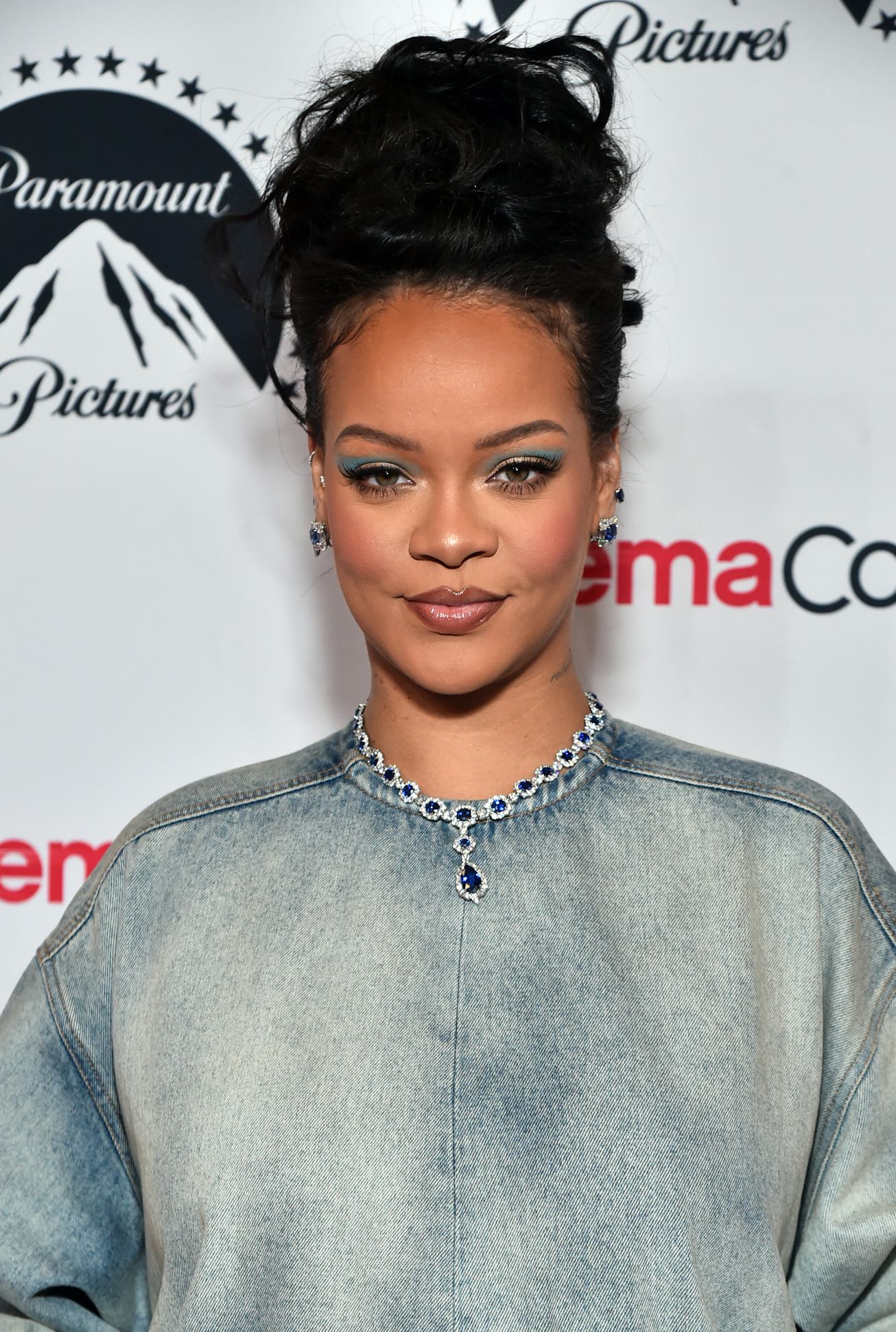 LAS VEGAS, NEVADA - APRIL 27: Rihanna poses for photos, promoting the upcoming film "The Smurfs Movi...