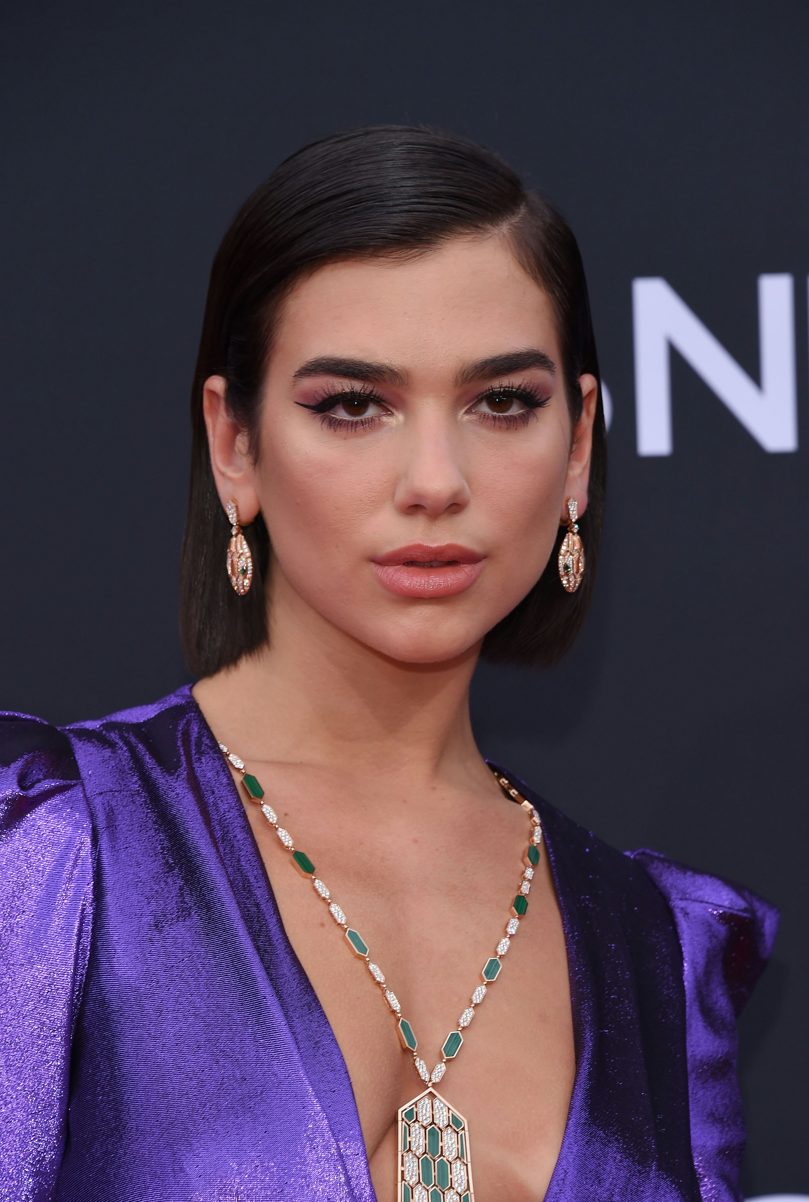 HD wallpaper Singers Dua Lipa Black Hair English Red Dress Short Hair   Wallpaper Flare