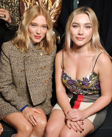 Lea Seydoux and Florence Pugh in the front row (Photo by Swan Gallet/WWD/Penske Media via Getty Imag...