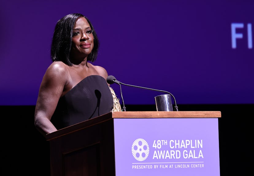 Viola Davis speaks onstage at the 2023 Chaplin Award Gala.