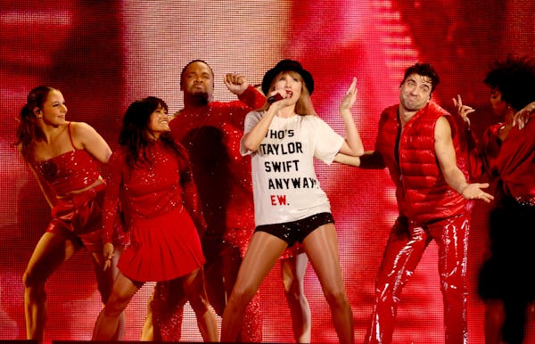 Taylor Swift performs onstage during “Taylor Swift | The Eras Tour” at State Farm Stadium on March 1…