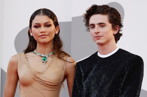 VENICE, ITALY - SEPTEMBER 03: Zendaya and Timothée Chalamet attend the red carpet of the movie "Dune...