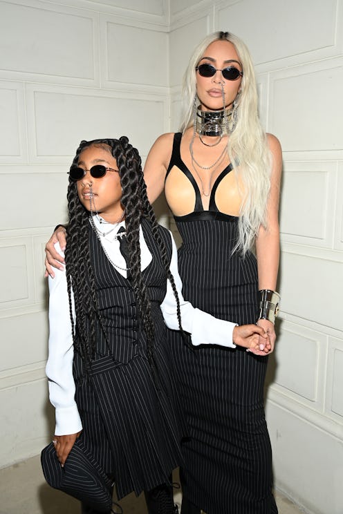 Kim Kardashian and North West nose rings paris fashion week 2022