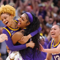 LSU women's basketball player Angel Reece, who was the MVP in the Final Four championship game for t...
