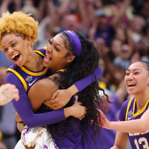 LSU women's basketball player Angel Reece, who was the MVP in the Final Four championship game for t...