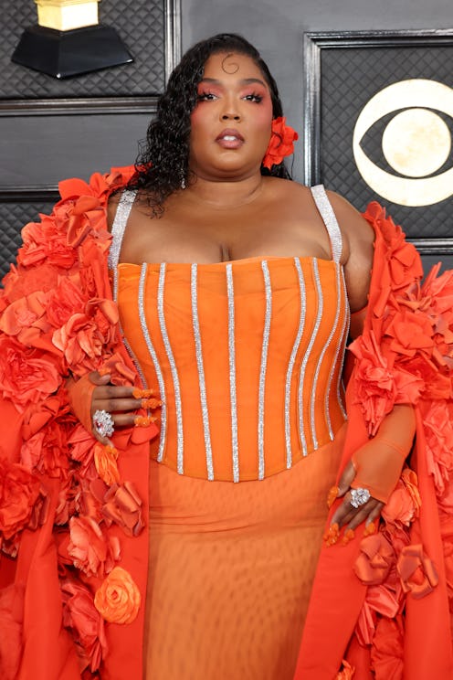 Lizzo's red carpet style at the 65th GRAMMY Awards.