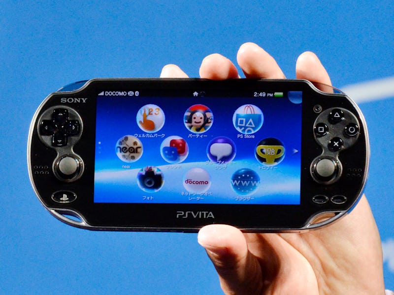 Sony Computer Entertainment Japan president Hiroshi Kawano repsents their new portable videogame con...