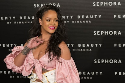 Rihanna attending a Fenty Beauty launch in 2017.