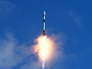 CAPE CANAVERAL, FLORIDA, UNITED STATES - 2023/03/24: A SpaceX Falcon 9 rocket carrying a batch of 56...
