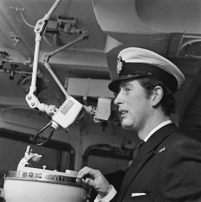 Prince Charles is stationed at the conn whilst serving in the Royal Navy on board the 'HMS Minerva' ...