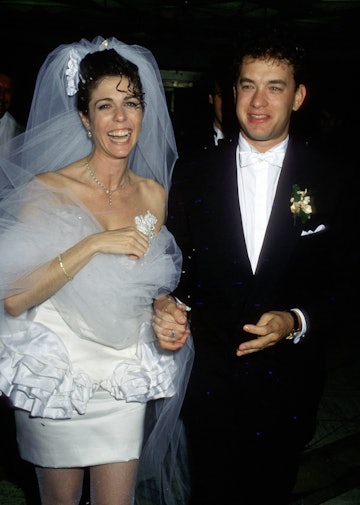 Rita Wilson and Tom Hanks during Tom Hanks and Rita Wilson Wedding Reception at Rex's in Los Angeles...
