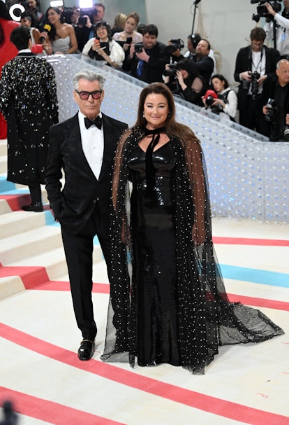 Pierce Brosnan (L) and Keely Shaye Smith attend The 2023 Met Gala
