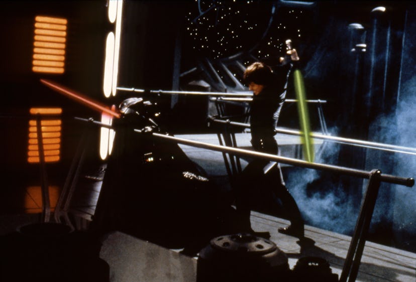 On the set of Star Wars: Episode VI - Return of the Jedi directed by Welsh Richard Marquand. (Photo ...