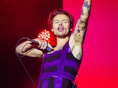 COVENTRY, ENGLAND - MAY 29:  Harry Styles performs on the Main Stage at War Memorial Park on May 29,...