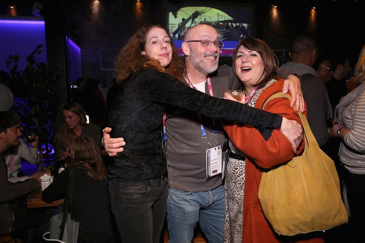PARK CITY, UT - JANUARY 25: (L-R) Rebecca Preston, Andy Lanning, and Katherine Jewkes attend the New...