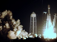 A SpaceX Falcon Heavy rocket carrying satellites for the U.S. Air Force successfully launches from p...