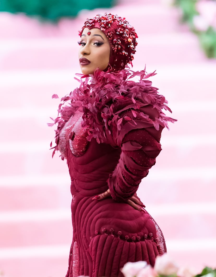 Rapper Cardi B is seen arriving to the 2019 Met Gala.
