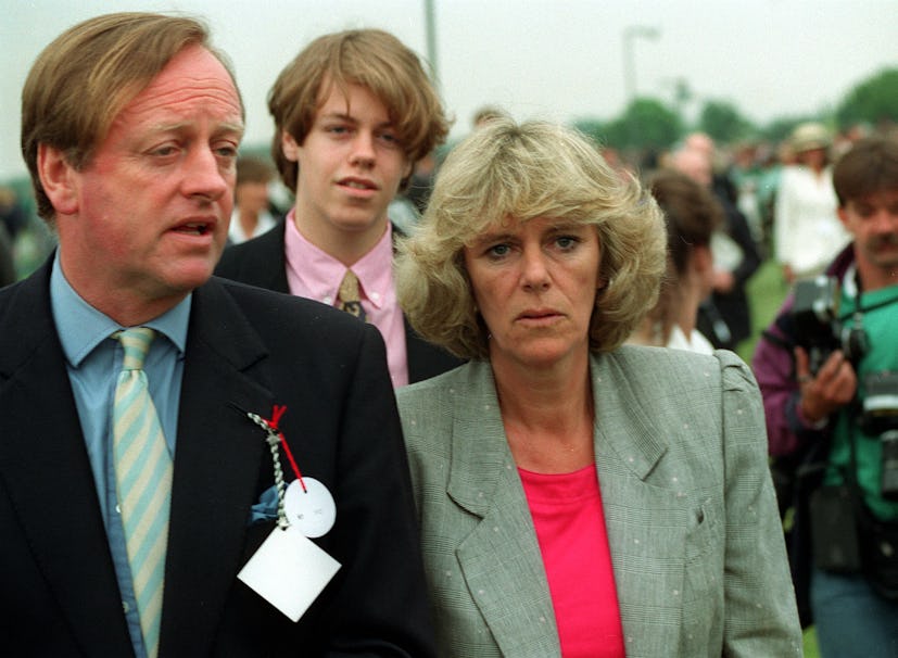 PA NEWS 7/6/92  ANDREW PARKER-BOWLES HIS WIFE CAMILLA AND SON TOM ATTEND POLO AT SMITH'S LAWN WINDSO...