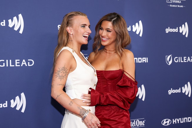 G Flip and Chrishell Stause at the 34th GLAAD Media Awards held at The Beverly Hilton Hotel on March...