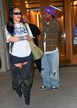 NEW YORK, NEW YORK - AUGUST 12: Rihanna and ASAP Rocky out and about on August 12, 2022 in New York ...