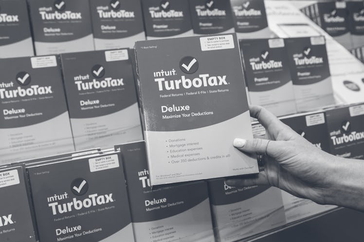 TurboTax products sit on display at Costco on January 28, 2016 in Foster City, California.