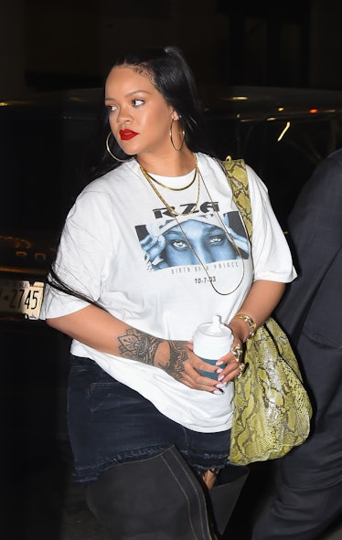 Rihanna is seen out and about in Manhattan on August 12, 2022 in New York City. (Photo by Robert Kam...