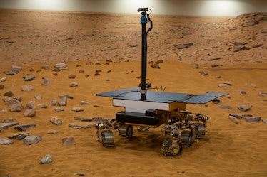 STEVENAGE, ENGLAND - FEBRUARY 07: A working prototype of the ExoMars rover at the Airbus Defense Spa...