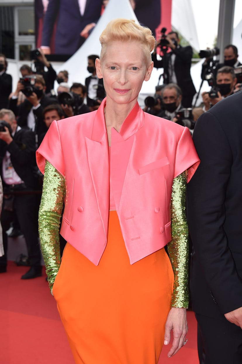 CANNES, FRANCE - JULY 12: Tilda Swinton attends the "The French Dispatch" screening during the 74th ...
