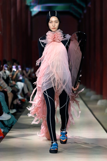 SEOUL, SOUTH KOREA - MAY 16: A model walks the runway during the Gucci Seoul Cruise 2024 fashion sho...