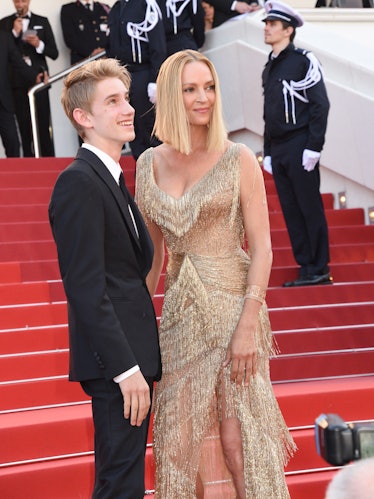 CANNES, FRANCE - MAY 28:  Levon Roan Thurman-Hawke and his mother Uma Thurman
attend the Closing Cer...