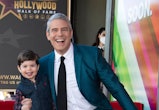 Talk Show host Andy Cohen poses with his son Benjamin during the ceremony to honor him with a Hollyw...