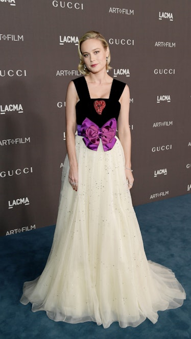 LOS ANGELES, CALIFORNIA - NOVEMBER 02: Brie Larson, wearing Gucci, attends the 2019 LACMA Art + Film...