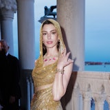 VENICE, ITALY - MAY 16: Anne Hathaway attends the "Bulgari Mediterranea High Jewelry" event at Palaz...