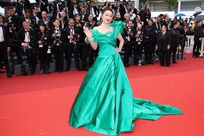 CANNES, FRANCE - MAY 17: Gao Ye attends the "Monster" red carpet during the 76th annual Cannes film ...
