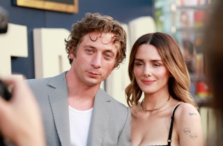 US actor Jeremy Allen White (L) and his wife actress Addison Timlin arrive to the Los Angeles premie...