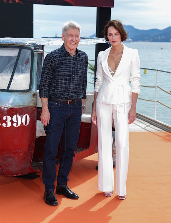 CANNES, FRANCE - MAY 18: Harrison Ford and Phoebe Waller-Bridge attend "Indiana Jones And The Dial O...