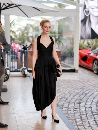 CANNES, FRANCE - MAY 16: Elle Fanning is seen at the Martinez hotel during the 76th Cannes film fest...