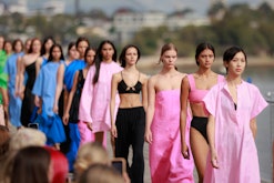 SYDNEY, AUSTRALIA - MAY 15: A model walks the runway during the BONDI BORN show during Afterpay Aust...